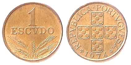Португалия, монета 1 эскудо, 1974 год