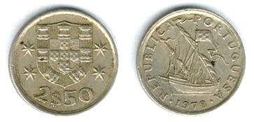 Португалия, монета 2.50 эскудо, 1978 год